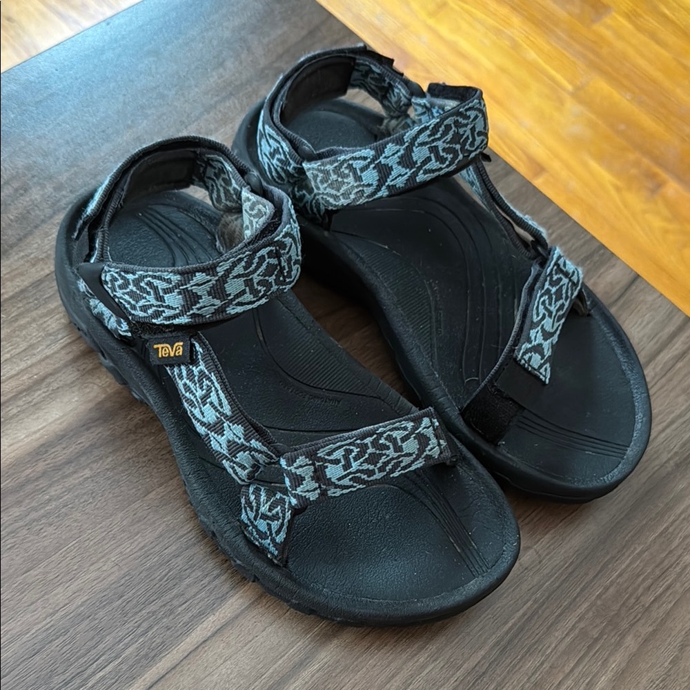 Teva Black and Blue Patterned Sandals